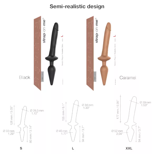 Strap-on-me Switch Realistic L - 2 u 1 silikonski dildo (prirodna boja)