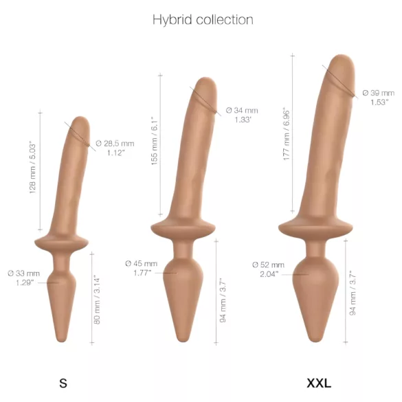 Strap-on-me Switch Realistic L - 2 u 1 silikonski dildo (prirodna boja)