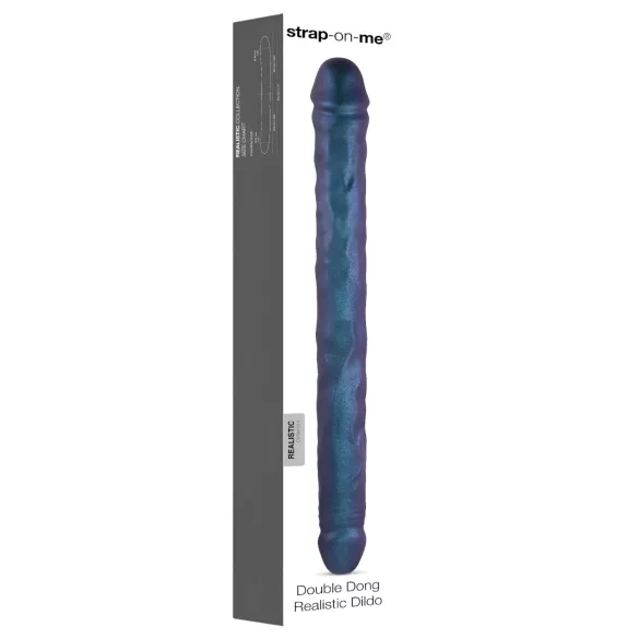 Strap-on-me - dupli dildo (metalno plava)