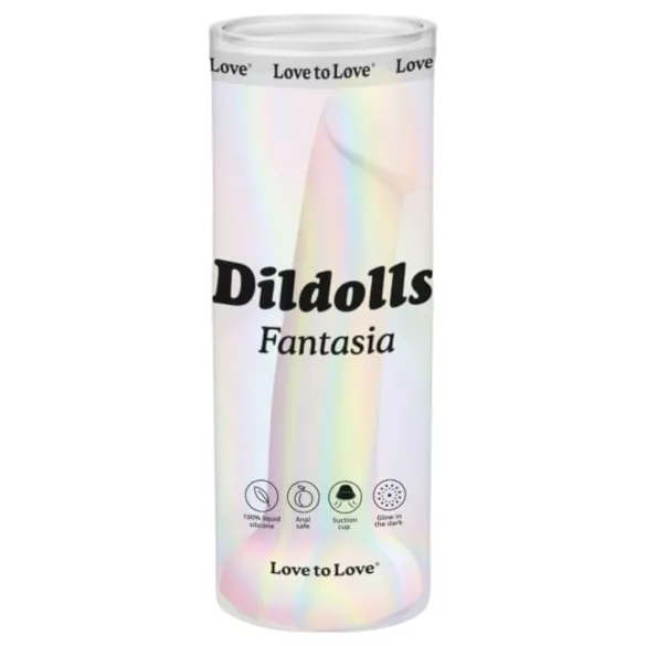 Dildolls Fantasia - silikonski dildo sa vakuumskom bazom (šareni)