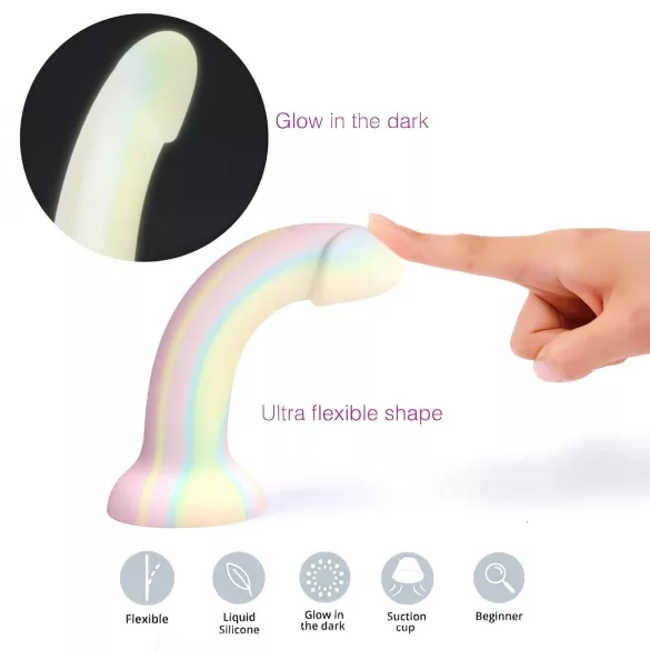 Dildolls Fantasia - silikonski dildo sa vakuumskom bazom (šareni)