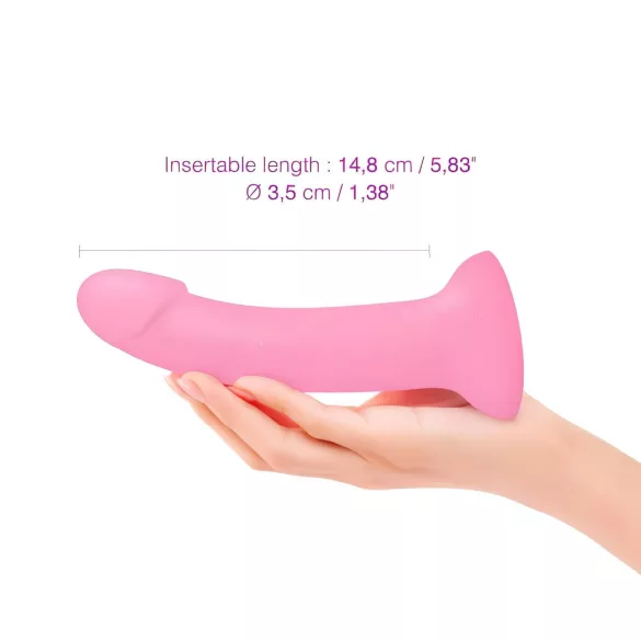 Dildolls Glitzy - Silikonski dildo sa vakumom (roze)