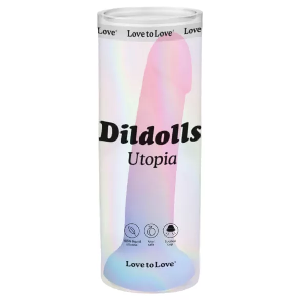 Dildolls Utopia - silikonski dildo sa vakum postoljem (u boji)