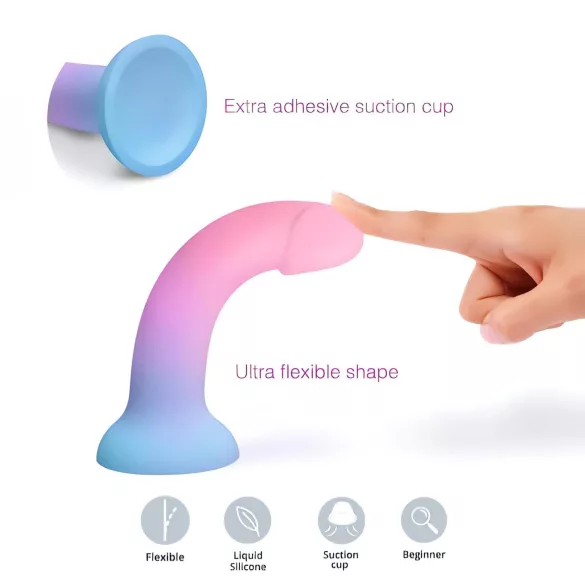 Dildolls Utopia - silikonski dildo sa vakum postoljem (u boji)