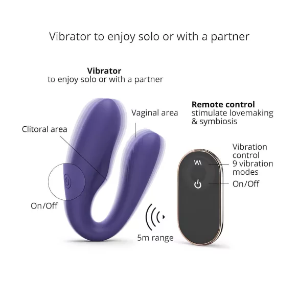 Love to Love Match Up - bežični akumulatorski parni vibrator (ljubičasti)