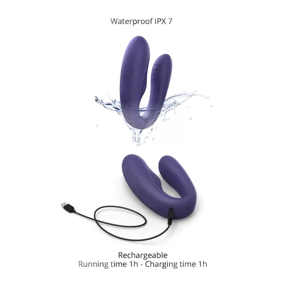 Love to Love Match Up - bežični akumulatorski parni vibrator (ljubičasti)