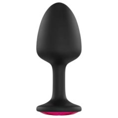 Dorcel Geisha Plug Ruby M - crni analni plug sa roze kamenom