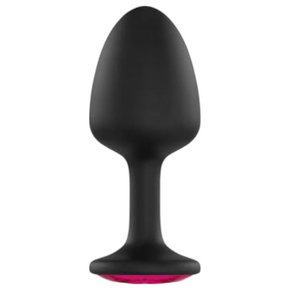 Dorcel Geisha Plug Ruby M - crni analni plug sa roze kamenom