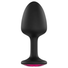 Dorcel Geisha Plug Ruby L - crni analni plug sa roze kamenom