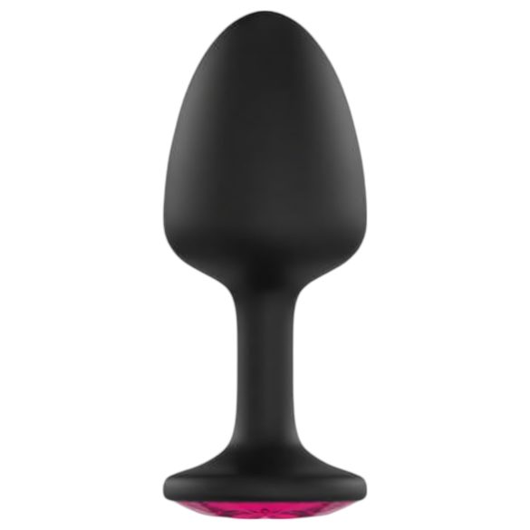 Dorcel Geisha Plug Ruby L - crni analni plug sa roze kamenom
