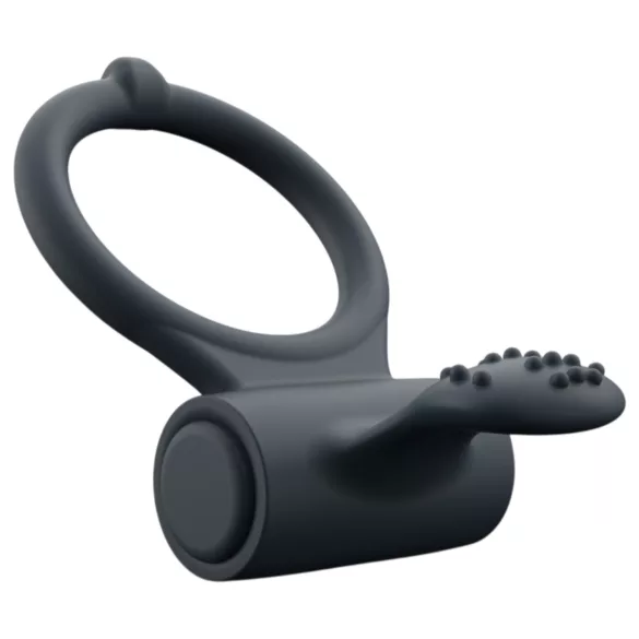Dorcel Power Clit Plus - punjivi, vibrirajući prsten za penis (crni)
