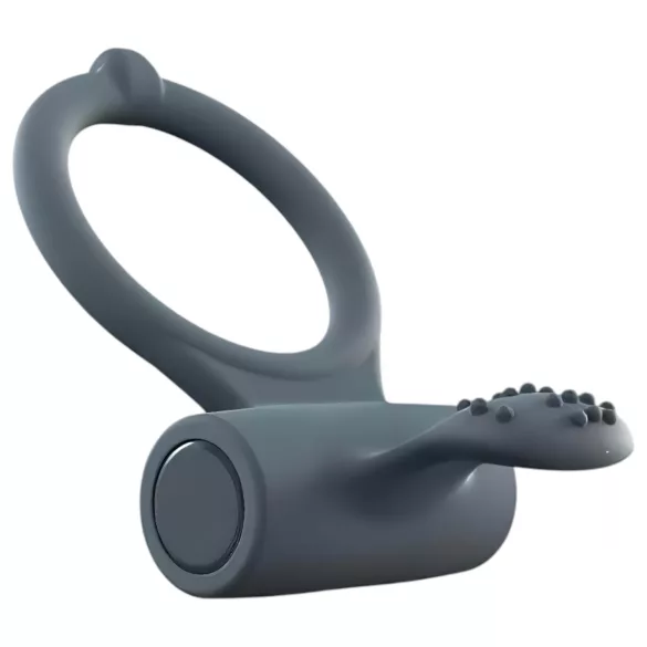 Dorcel Power Clit Plus - punjivi, vibrirajući prsten za penis (crni)