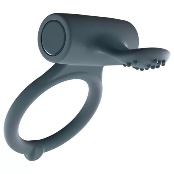 Dorcel Power Clit Plus - punjivi, vibrirajući prsten za penis (crni)