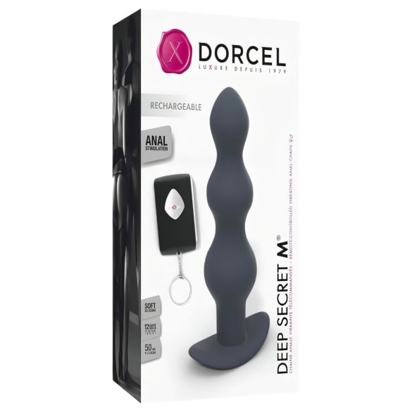 Dorcel Duboka Tajna M - crni analni vibrator, akumulator, daljinski upravljač