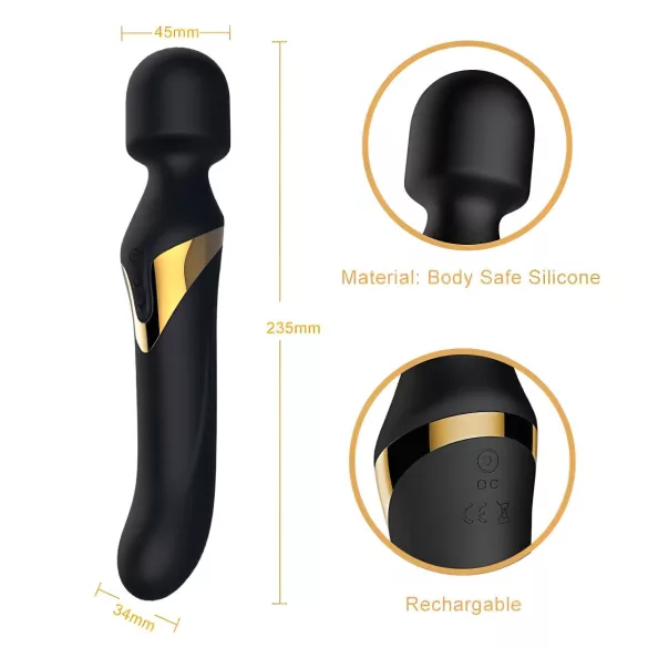 Dorcel Dvostruki Užitak Gold - 2u1 masažer i vibrator (crni)