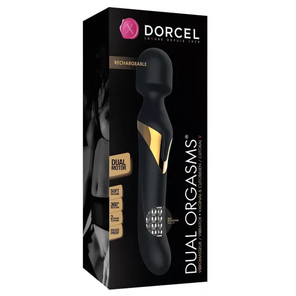 Dorcel Dvostruki Užitak Gold - 2u1 masažer i vibrator (crni)