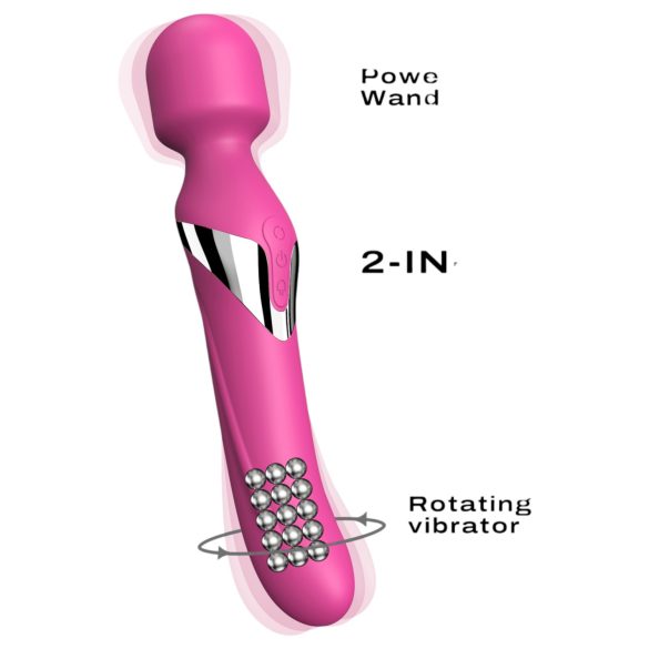 Dorcel Dual Orgasms - punjivi, 2‑u‑1 masažer vibrator (pink)