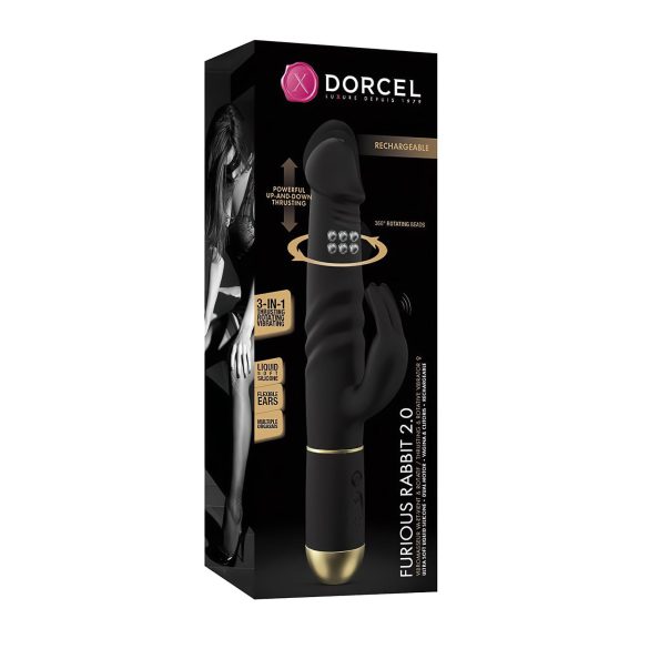 Dorcel Furious Rabbit 2.0 - crni vibrirajući zeko sa klitoralnim stimulatorom