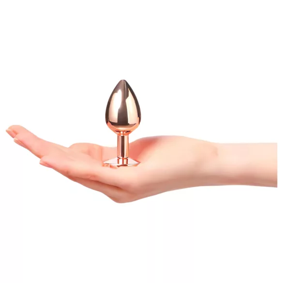 Dorcel Diamond Plug S - aluminijumski analni čep - mali (roze zlato)