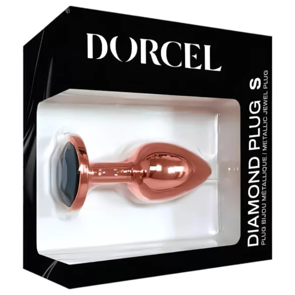 Dorcel Diamond Plug S - aluminijumski analni čep - mali (roze zlato)