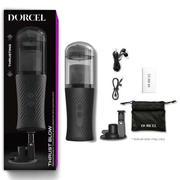 Dorcel Thrust Blow - punjivi, luskajući masturbator (crni)