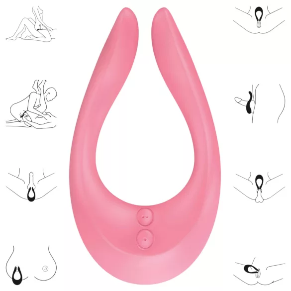 Satisfyer Endless Joy - punjivi vibrator za parove (ružičasti)