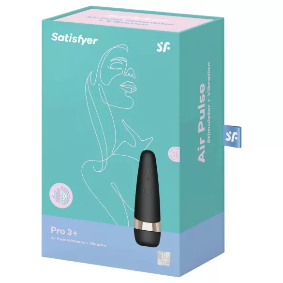 Satisfyer Pro 3+ - vodootporni punjivi vibrator za stimulaciju klitorisa (crni)