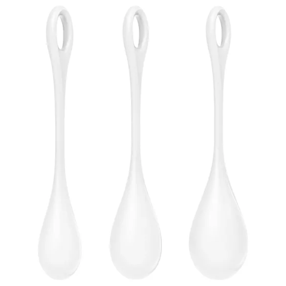 Satisfyer Yoni Power 1 - set joni kuglica - belo (3 komada)