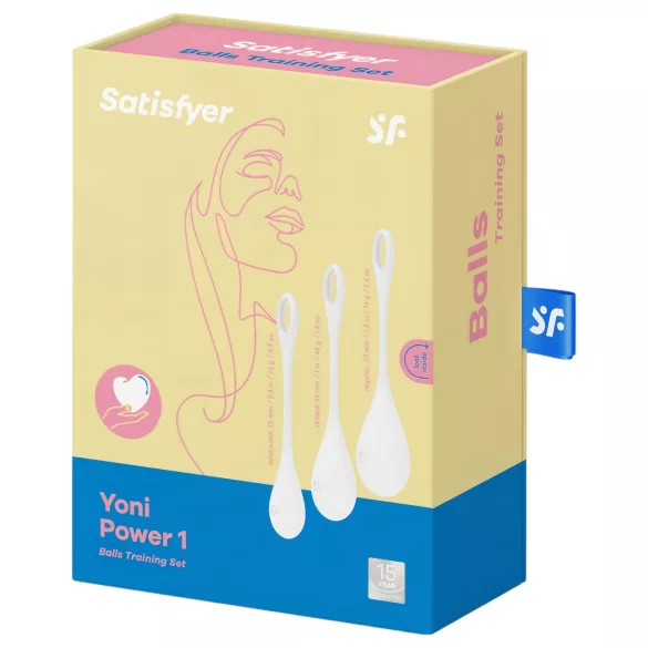 Satisfyer Yoni Power 1 - set joni kuglica - belo (3 komada)