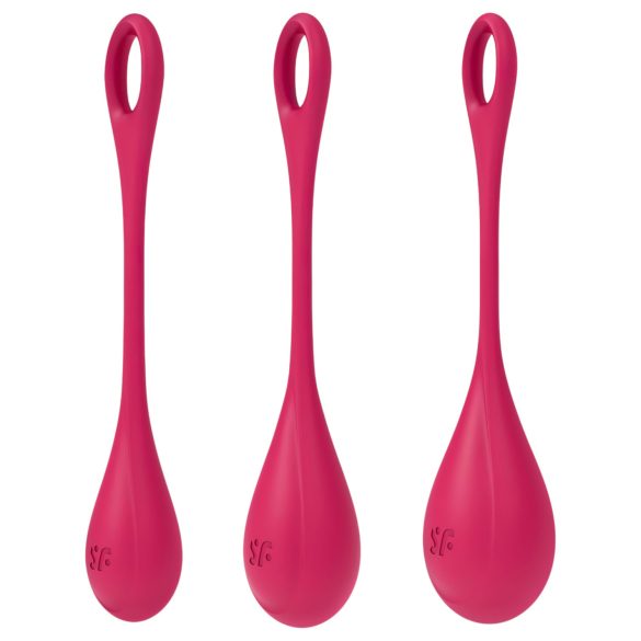 Satisfyer Yoni Power 1 - Set gejša kuglica - crvena (3 komada)