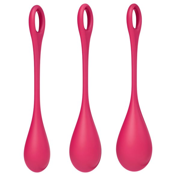 Satisfyer Yoni Power 1 - Set gejša kuglica - crvena (3 komada)