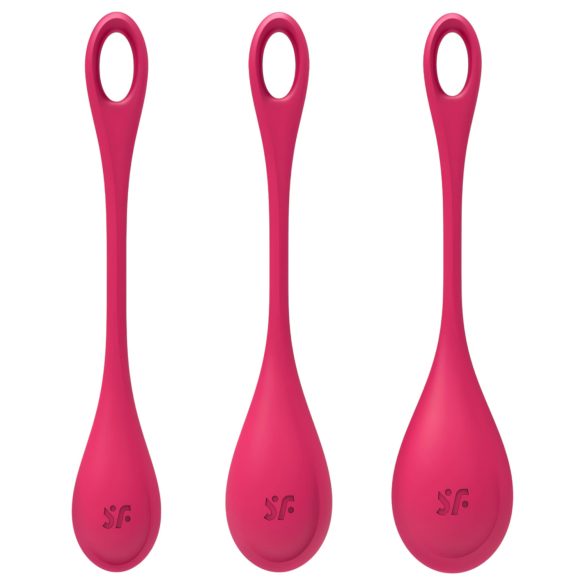 Satisfyer Yoni Power 1 - Set gejša kuglica - crvena (3 komada)