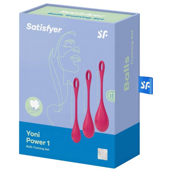 Satisfyer Yoni Power 1 - Set gejša kuglica - crvena (3 komada)