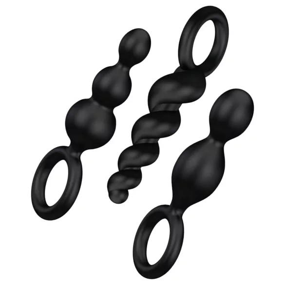 Satisfyer Booty Call - set anallnih čepova - crni (3 komada)