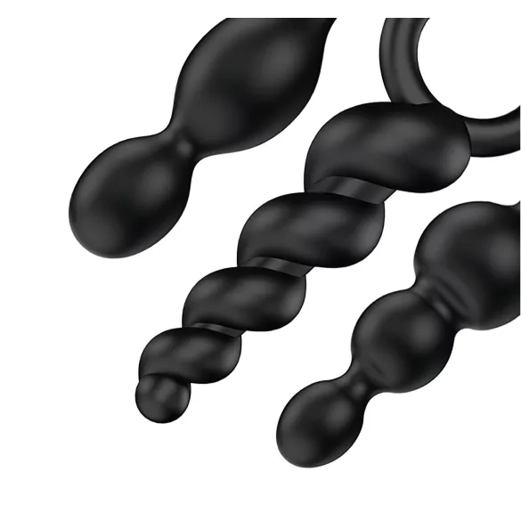 Satisfyer Booty Call - set anallnih čepova - crni (3 komada)