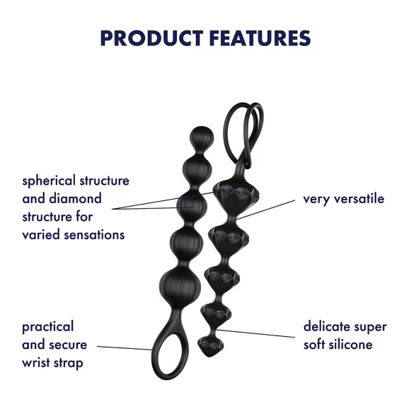 Satisfyer Love Beads - set analnih kuglica (crne)