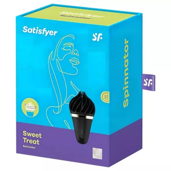 Satisfyer Sweet Treat - punjiva rotirajuća masažerka za klitoris (crna)