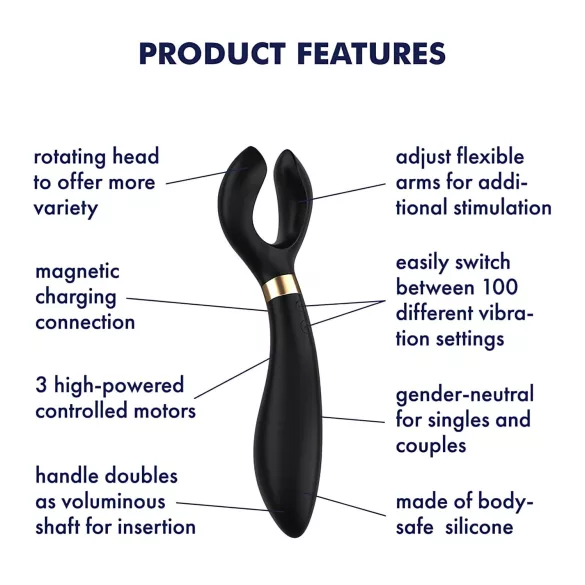 Satisfyer Endless Fun - punjivi, vodootporni parni vibrator (crna)