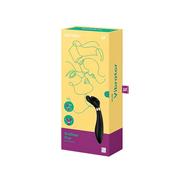 Satisfyer Endless Fun - punjivi, vodootporni parni vibrator (crna)