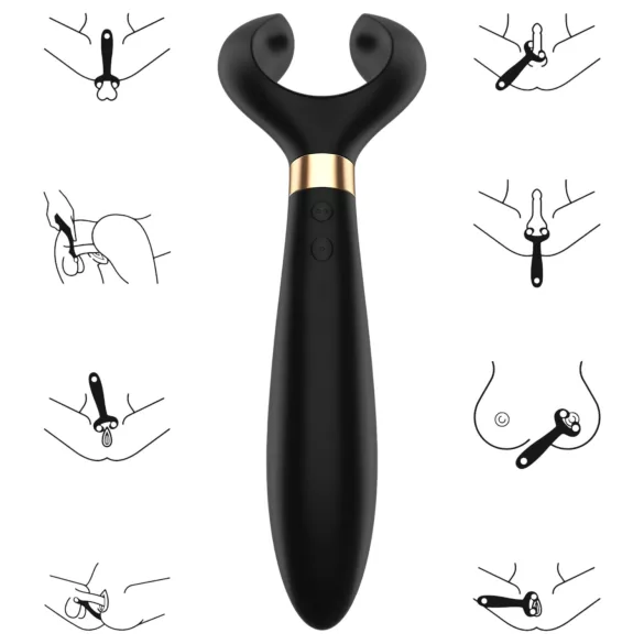 Satisfyer Endless Fun - punjivi, vodootporni parni vibrator (crna)