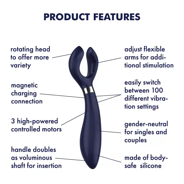 Satisfyer Endless Fun - punjivi, vodootporni vibrator za parove (plavi)