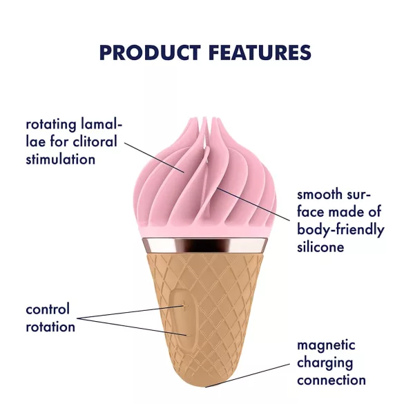 Satisfyer Sweet Treat - punjiva rotirajuća vibrator za klitoris (ružičasto-smeđa)