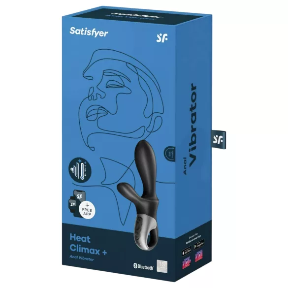 Satisfyer Heat Climax+ - апликацијом контролисани грејни анални вибратор (црни)