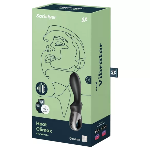 Satisfyer Heat Climax - aplikacijom upravljani grejni analni vibrator (crni)