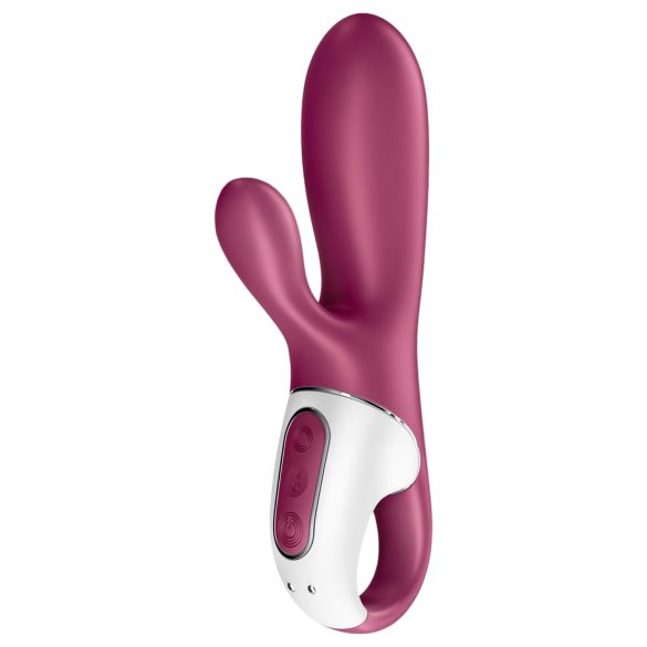 Satisfyer Hot Bunny - pametan grejač sa rukom za klitoris (crvena)