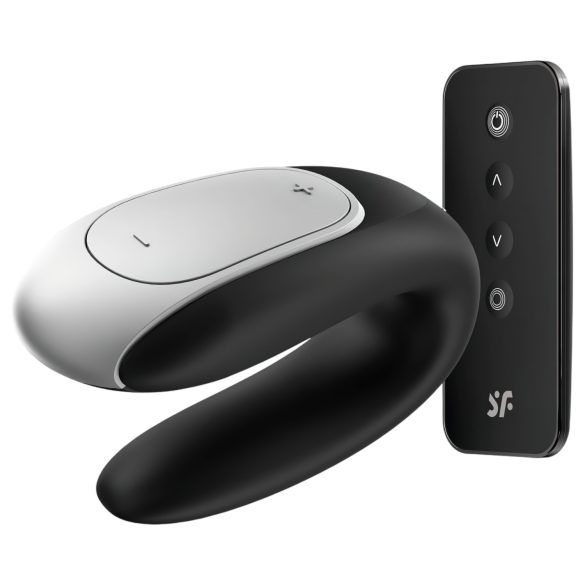Satisfyer Double Fun - pametan, vodootporan parni vibrator (crni)