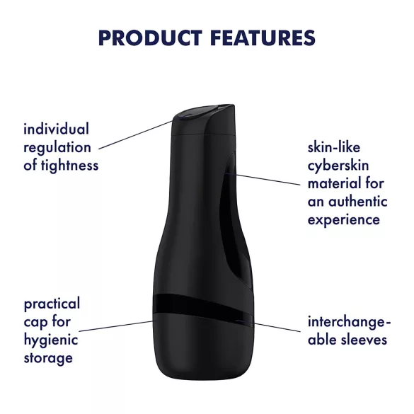 Satisfyer Men Classic - ručni vakuum masturbator (crna)