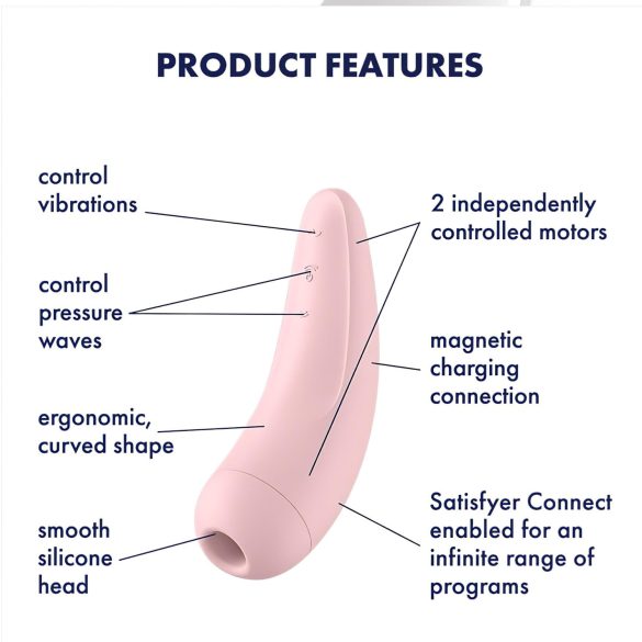 Satisfyer Curvy 2+ - pametni stimulator klitorisa s vazdušnim talasima (pink)