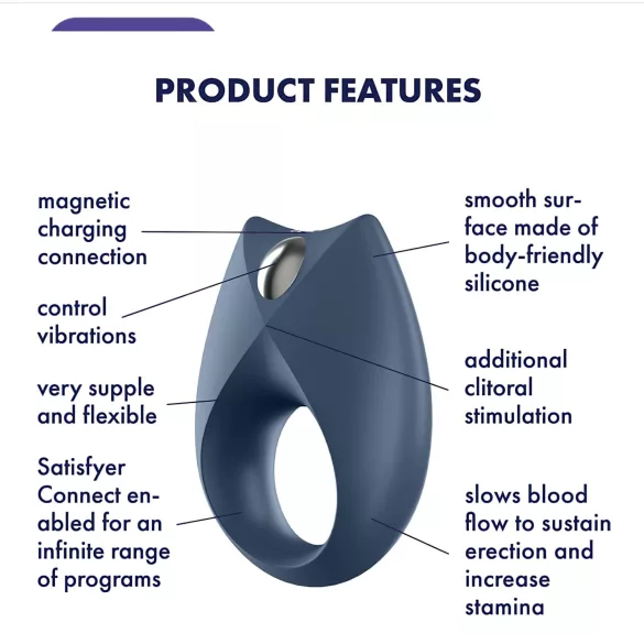 Satisfyer Royal One - pametna vibro-prsten za penis (plava)