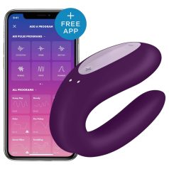   Satisfyer Double Joy - pametni, vodootporni par vibrator (ljubičasti)
